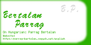 bertalan parrag business card